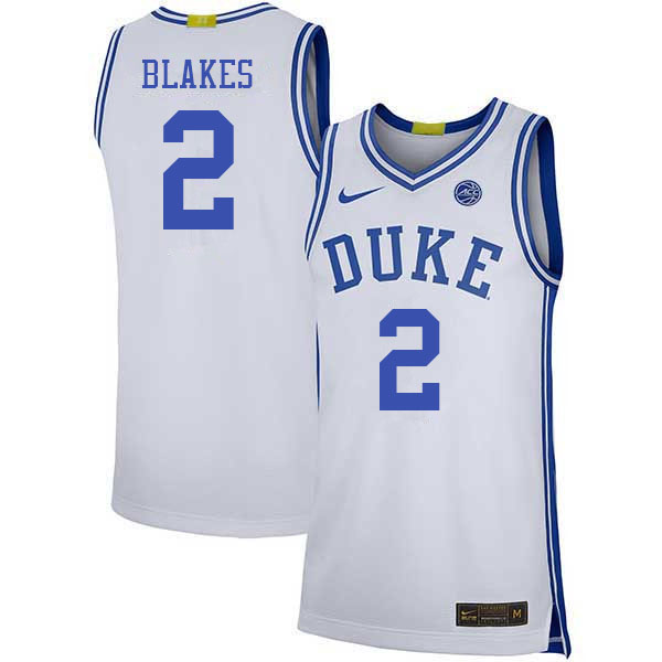 Men #2 Jaylen Blakes Duke Blue Devils College Basketball Jerseys Sale-White - Click Image to Close